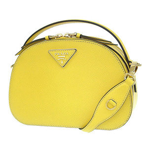 Prada Odette Saffiano Leather Handbag Yellow